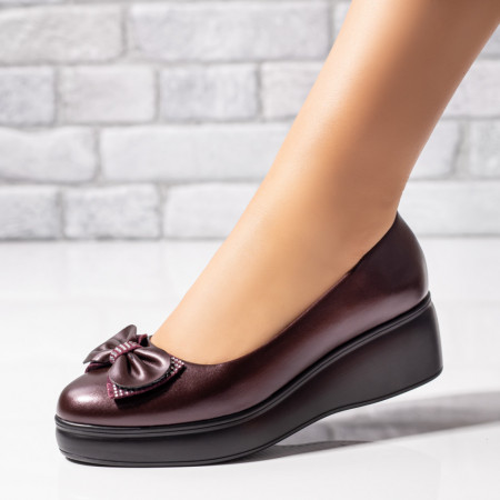 Pantofi dama, Pantofi dama cu platforma si fundita visinii MOD09729, modlet.ro