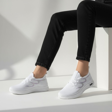 Pantofi dama sport cu siret albi MOD08062, 2, modlet.ro