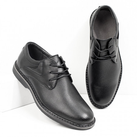 Pantofi eleganti barbati cu siret negri ZEF08436