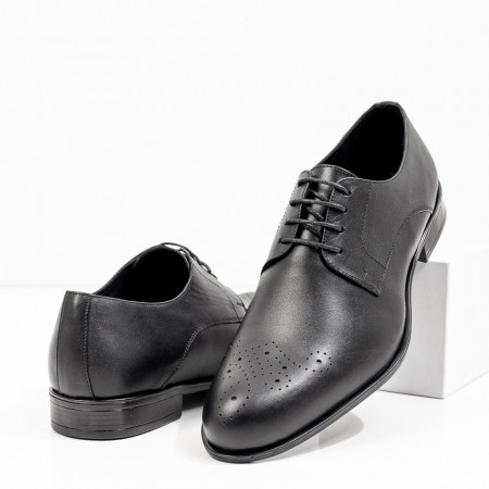 Pantofi eleganti barbati din Piele Naturala negri MOD08312, 3, modlet.ro