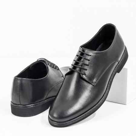 Pantofi eleganti barbati din Piele naturala negri ZEF03544