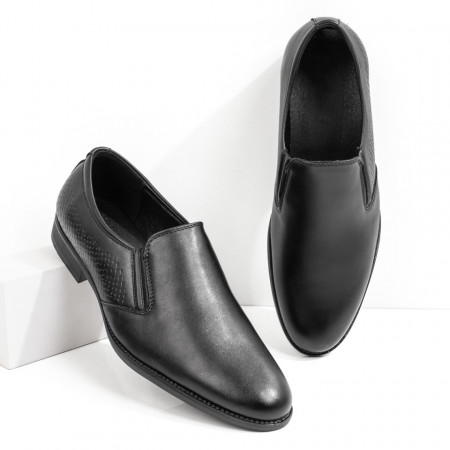 Pantofi barbati eleganti, Pantofi eleganti barbati fara siret negri MDL09046 - modlet.ro