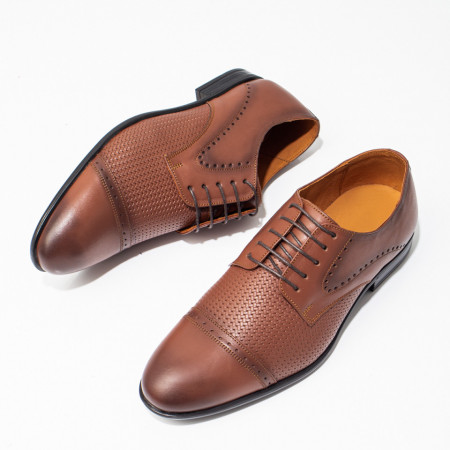 Pantofi eleganti barbati maro din Piele naturala MOD03971, 2, modlet.ro