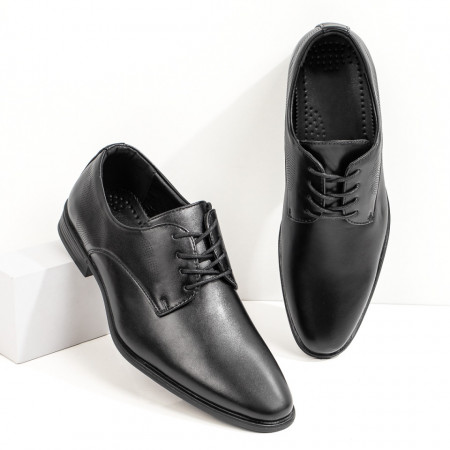 Pantofi barbati, Pantofi eleganti cu siret barbati negri ZEF09050 - zeforia.ro