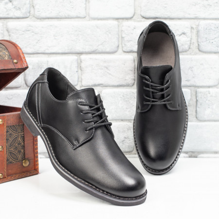 Pantofi barbati eleganti, Pantofi negri barbati eleganti cu siret MDL06070 - modlet.ro
