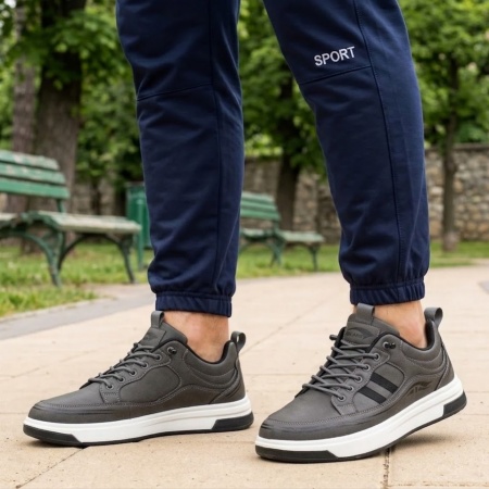 Pantofi sport barbati cu siret elastic gri ION14, 2, modlet.ro