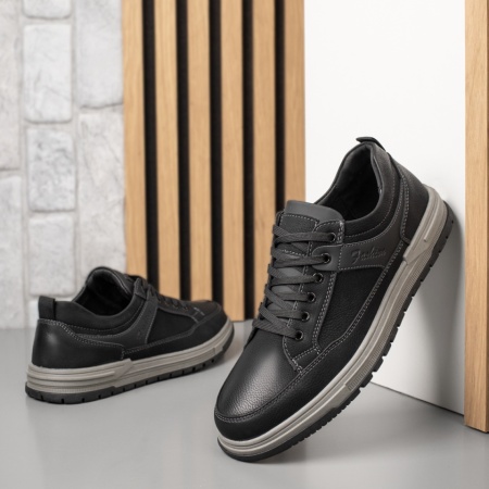 Pantofi sport barbati cu siret negri DORU8, 2, modlet.ro