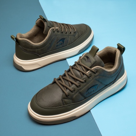 Pantofi sport barbati cu siret verde inchis MOD14019