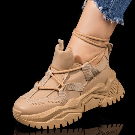 Adidasi dama, Pantofi sport dama cu siret gros khaki MOD10439, modlet.ro
