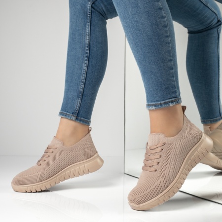 Adidasi dama, Pantofi sport dama cu siret roz MOD13236, modlet.ro