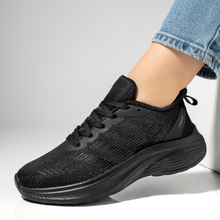 Adidasi dama, Pantofi sport dama cu talpa groasa negri MOD13046, modlet.ro
