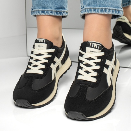 Pantofi sport dama cu talpa joasa negri MOD13019, 3, modlet.ro