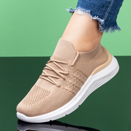 Pantofi sport dama khaki cu siret MOD08186, 4, modlet.ro