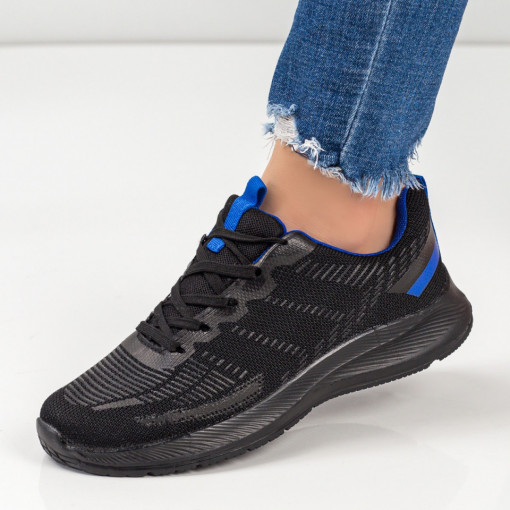 Oferta zilei, Pantofi sport dama negri cu albastru ZEF03250 - zeforia.ro