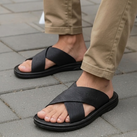 Papuci casual barbati cu talpa joasa negri DORU3, 3, modlet.ro