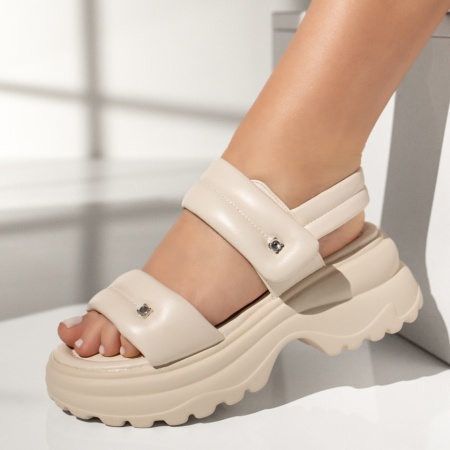 Sandale dama cu platfoma bej ZEF13522, 2, zeforia.ro