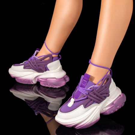 1+JUMATATE Dama, Sneakers dama mov cu talpa groasa MDL10066 - modlet.ro