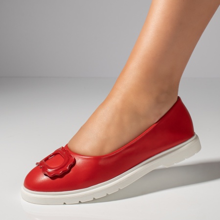 Balerini si Mocasini Dama, Balerini dama rosii MOD11657, modlet.ro