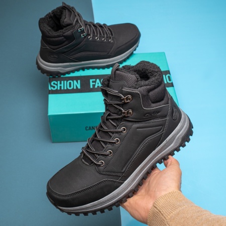 Ghete barbati, Bocanci barbati cu talpa groasa negri MOD12564, modlet.ro