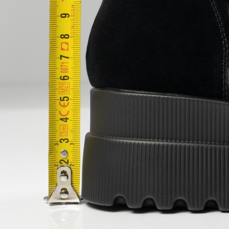 Bocanci dama cu talpa groasa si strasuri negru suede MOD14109, 4, modlet.ro