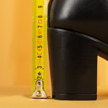 Botine dama cu toc gros negre din Piele naturala MOD05667, 4, modlet.ro
