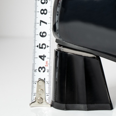 Botine dama cu toc gros si aspect lucios negre MOD14146, 4, modlet.ro
