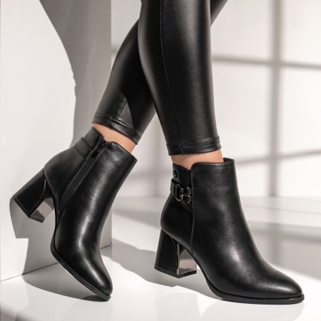 Botine dama cu toc negre LILI36, 2, modlet.ro