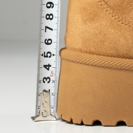 Cizme dama cu talpa groasa tip oog maro deschis suede MOD12835, 4, modlet.ro