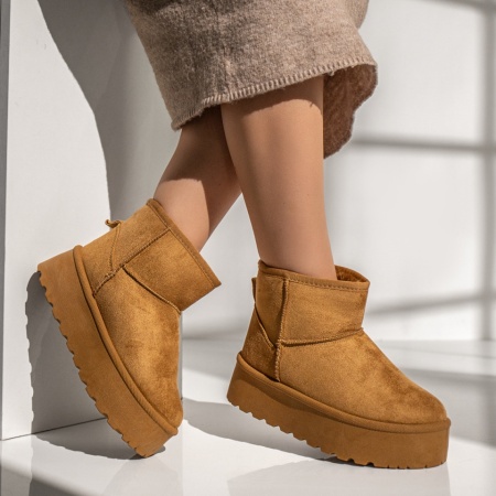 Cizme dama cu talpa groasa tip UG maro suede NINA9, 2, modlet.ro