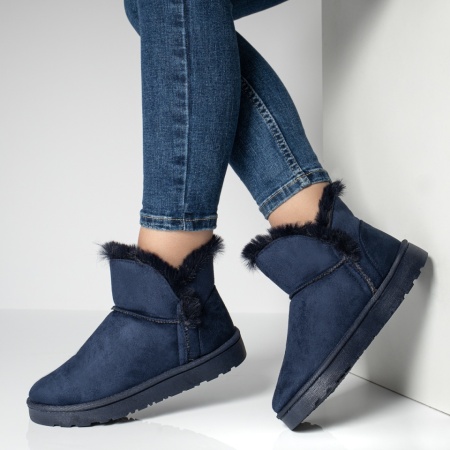 Cizme dama scurte cu blanita albastru suede MOD07101, 2, modlet.ro