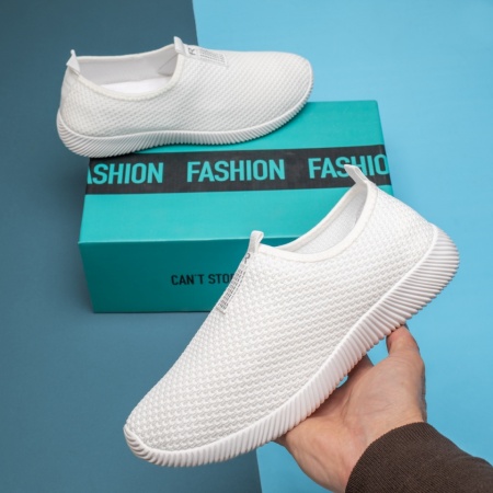 Adidasi barbati, Espadrile barbati cu talpa joasa albe MOD13234, modlet.ro
