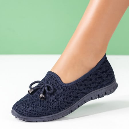 Espadrile dama cu fundita din material textil albastre ZEF09084, 3, zeforia.ro