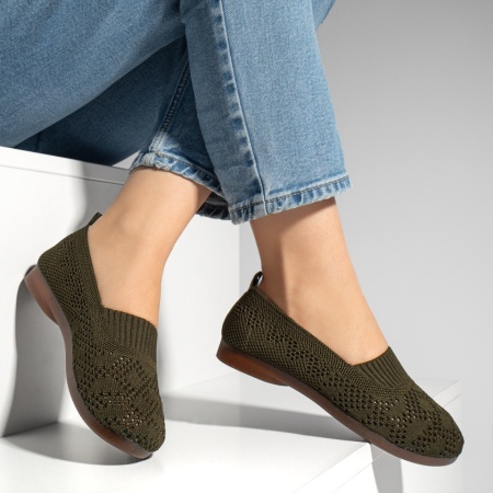 Espadrile dama cu perforatii si talpa joasa verzi MOD13063, 3, modlet.ro