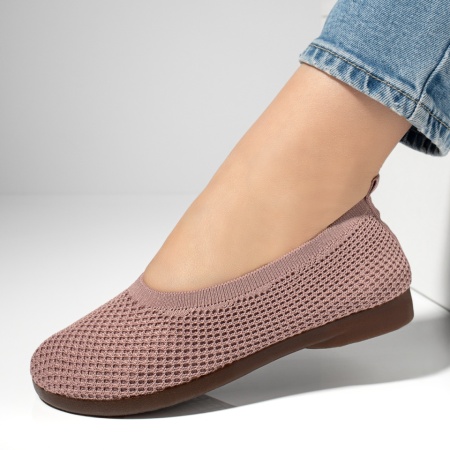 Espadrile dama cu talpa joasa din material textil roz MOD13064, 2, modlet.ro