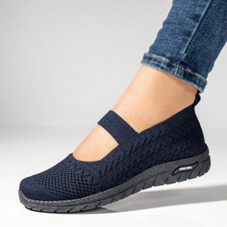 Espadrile sport dama, Espadrile dama cu talpa joasa si bareta albastre MOD13059, modlet.ro
