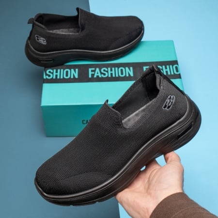 Espadrile sport barbati cu talpa groasa negre ZEF13188