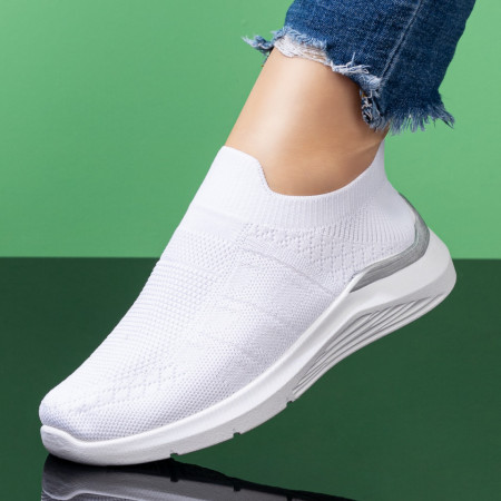 Espadrile sport dama albe MOD08185