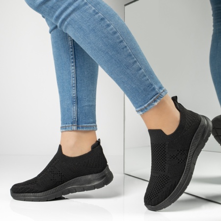 Espadrile sport dama cu talpa groasa negre MOD13238, 2, modlet.ro