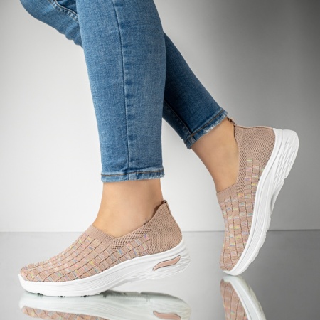 Espadrile sport dama cu talpa groasa roz EMA10, 4, modlet.ro