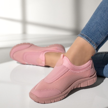 Incaltaminte dama, Espadrile sport dama cu talpa groasa roz MOD13181, modlet.ro