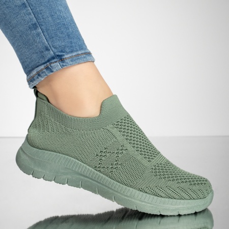 Incaltaminte dama, Espadrile sport dama cu talpa groasa verzi MOD13238, modlet.ro