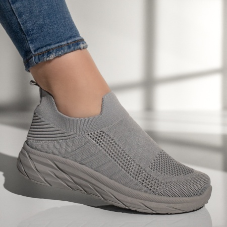 Espadrile sport dama din material textil gri MOD13176, 4, modlet.ro