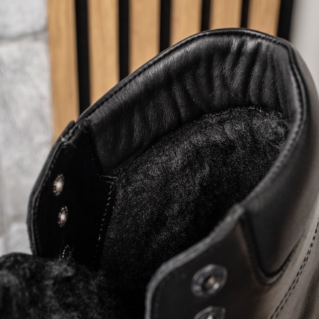 Ghete barbati cu siret negre din Piele naturala MOD02917, 5, modlet.ro
