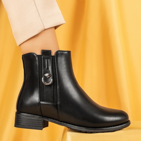 Ghete dama cu fermoar negre MOD06650, 3, modlet.ro