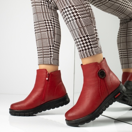 Ghete dama cu fermoar rosii MOD06545, 3, modlet.ro