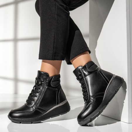 Ghete dama cu platforma negre MOD12354, 3, modlet.ro