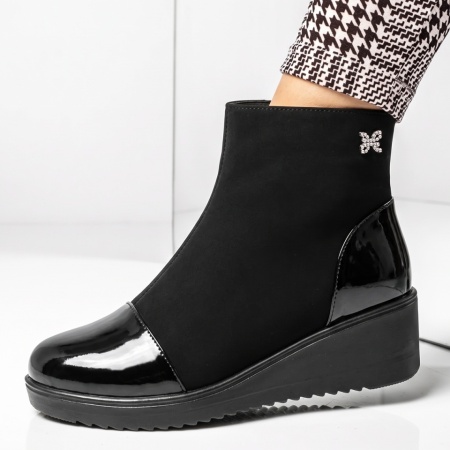 Ghete dama cu platforma negru suede GINA13, 2, modlet.ro