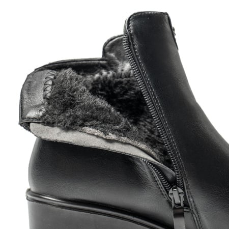 Ghete dama cu platforma si fermoar negre MOD14175, 2, modlet.ro
