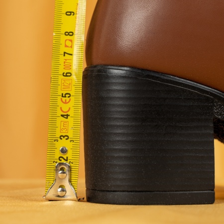 Ghete dama cu toc si fermoar maro din Piele naturala MOD05610, 4, modlet.ro