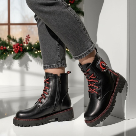 REDUCERI INCALTAMINTE, Ghete nerge cu fermoar si accesorii dama MOD07165, modlet.ro